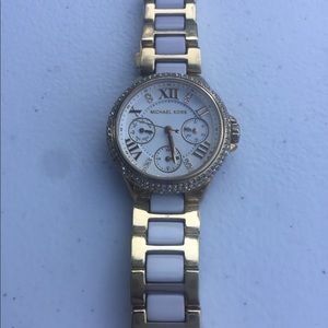 Michael Kors Watch White + Gold